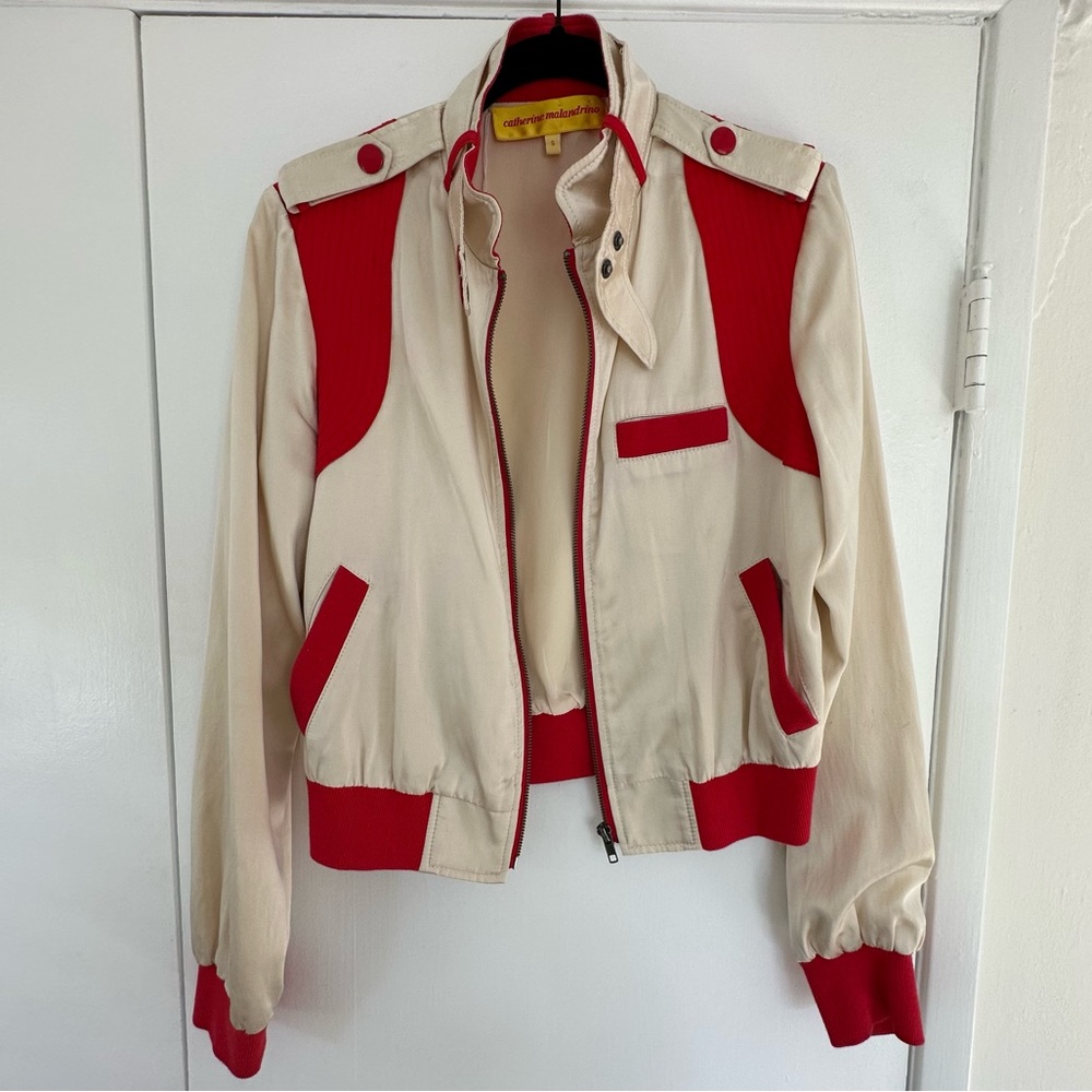 Vintage Catherine Malandrino silk bomber jacket